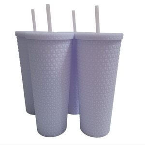 Holiday Time | Plastic Matte Textured Tinted White Tumbler Set